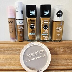 *Makeup Bundle* L'Oreal Maybelline NYX Foundations & Concealers NEW Medium Deep